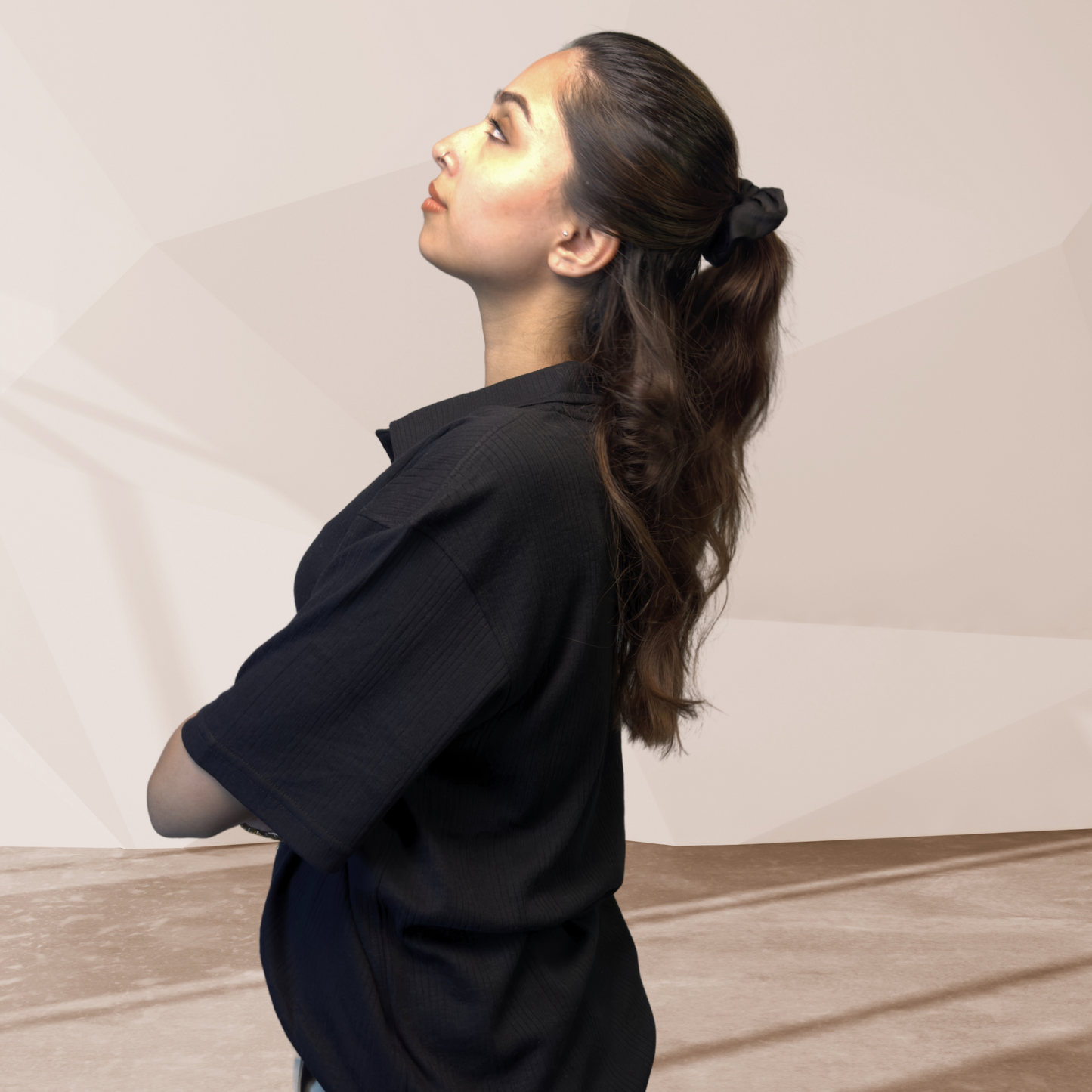 WOMEN'S BLACK KNITTED POLO - THE MONTERO