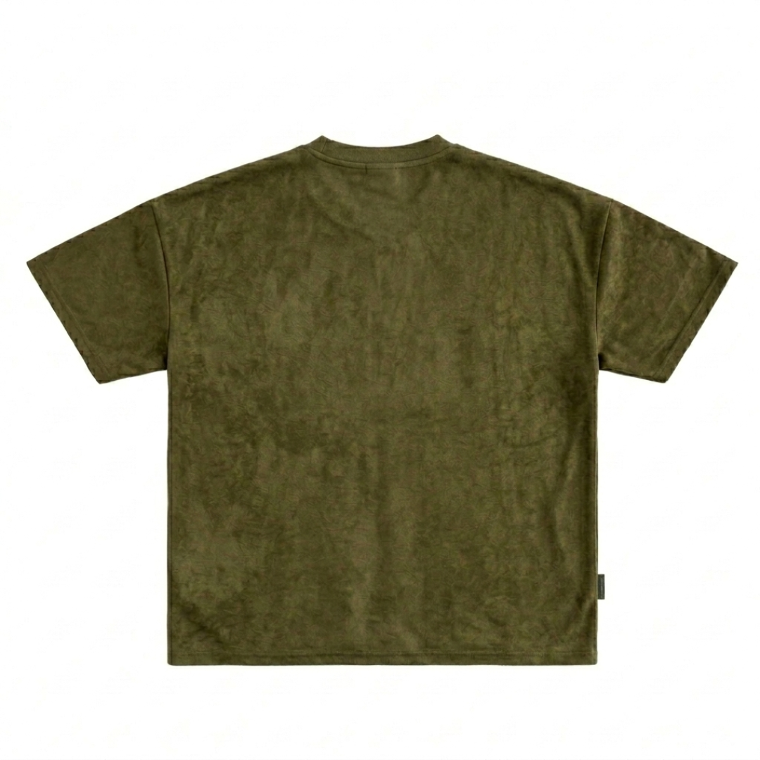 Suede Olive Boxy Fit T-Shirt