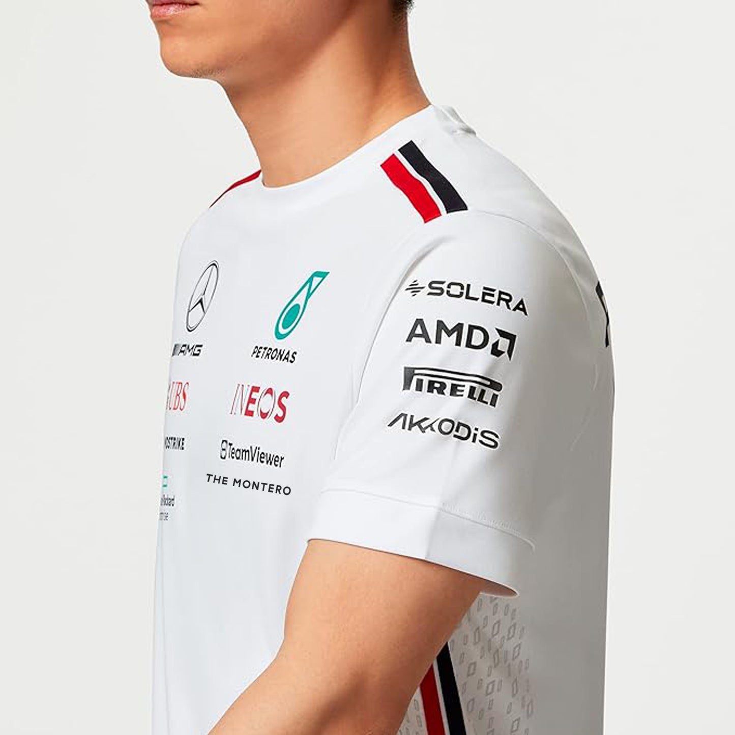 Mercedes AMG F1 Men's Driver T-Shirt - Black/White - THE MONTERO