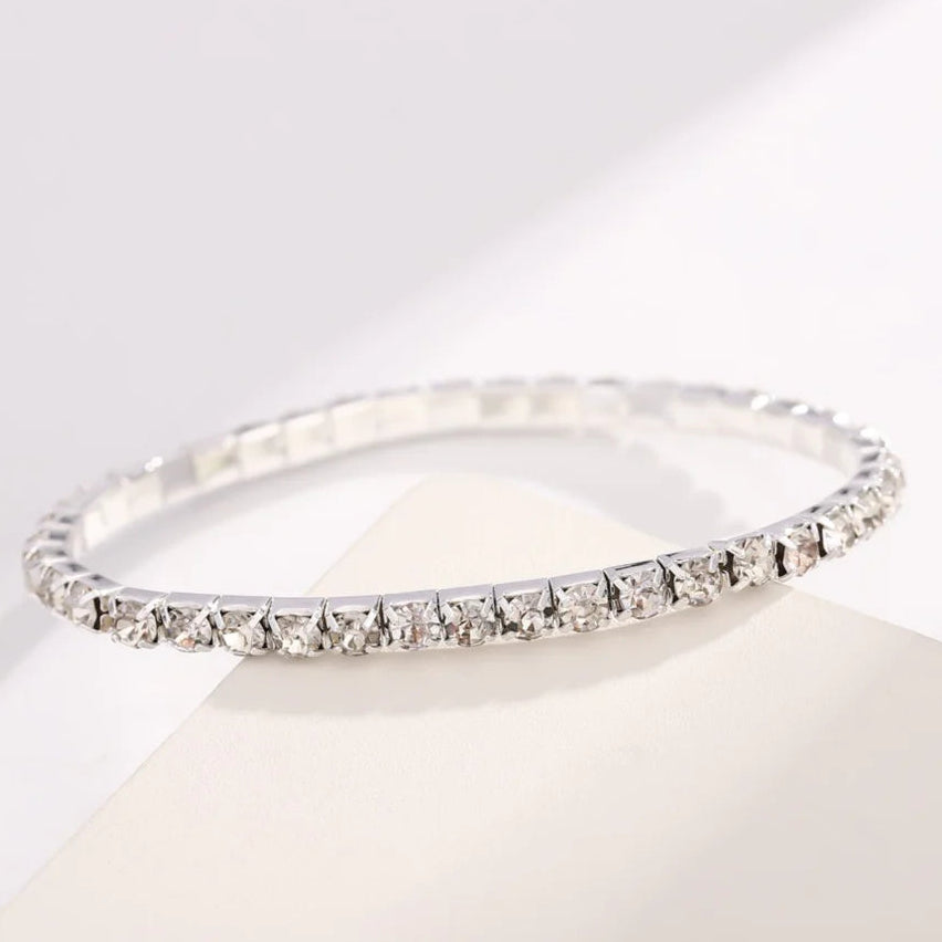 Elastic Silver Tennis Bracelet