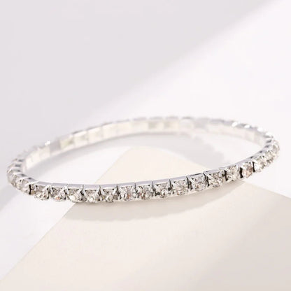 Elastic Silver Tennis Bracelet
