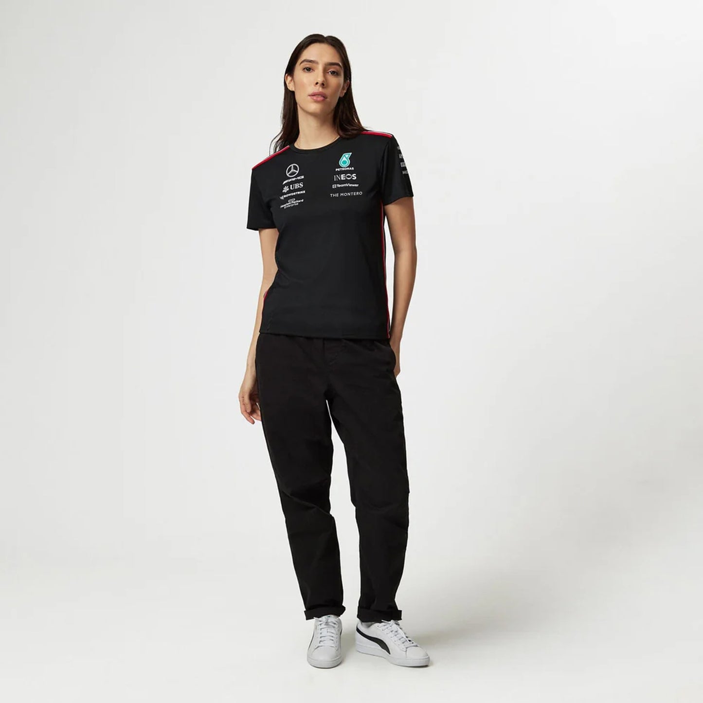 Mercedes AMG F1 Women's Driver T-Shirt - Black/White