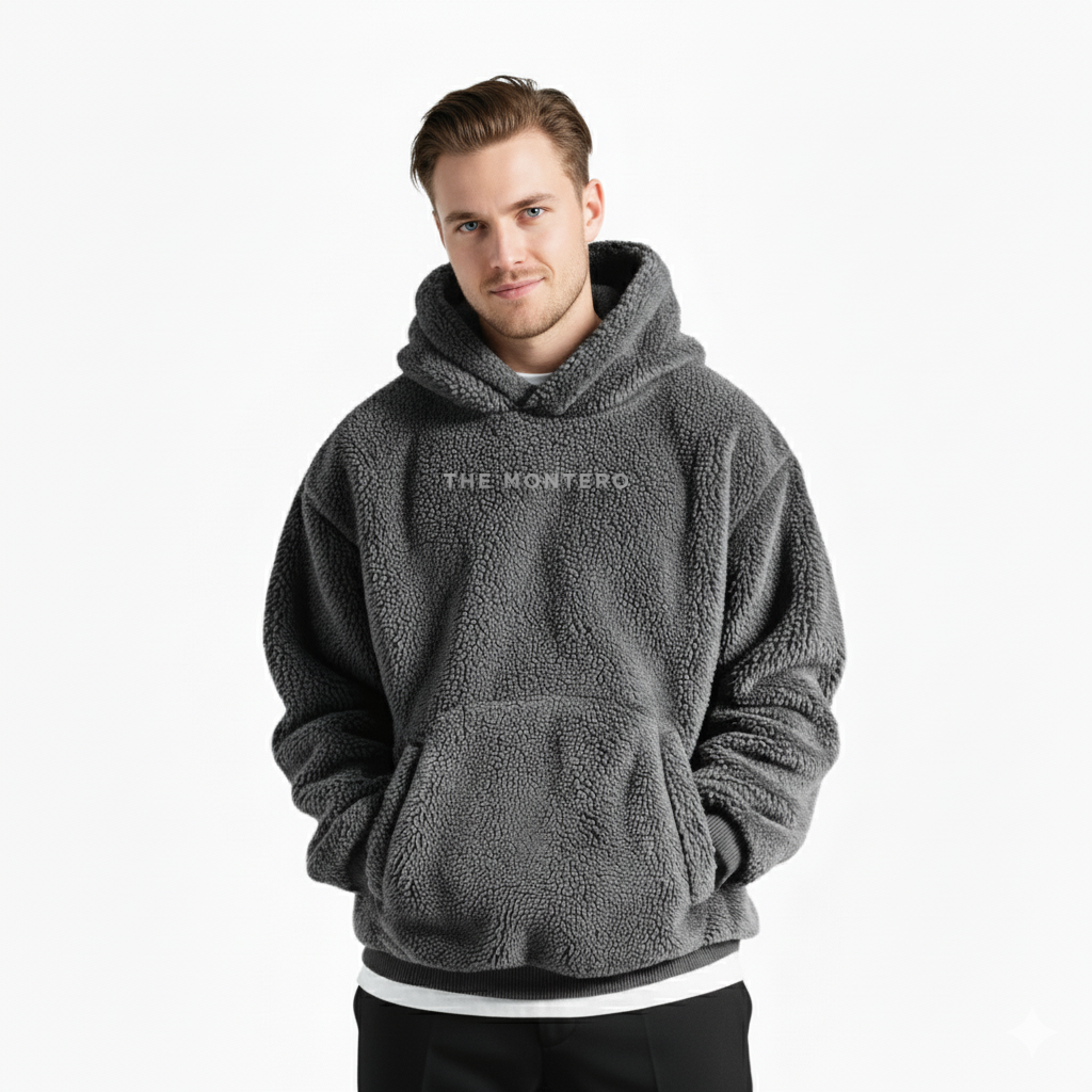 THE MONTERO Grey Sherpa Hoodie - UNISEX - THE MONTERO