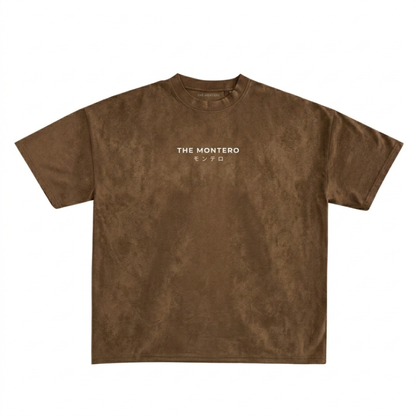 Suede Brown Boxy Fit T-Shirt