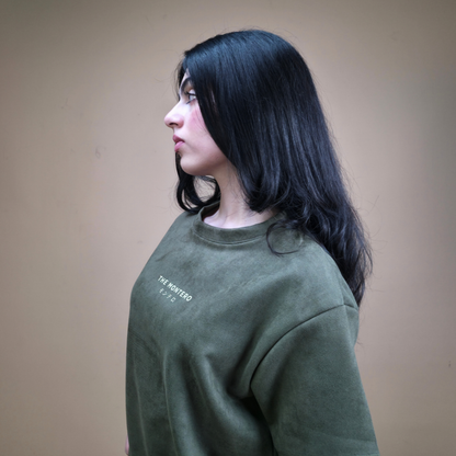 Suede Olive Boxy Fit T-Shirt