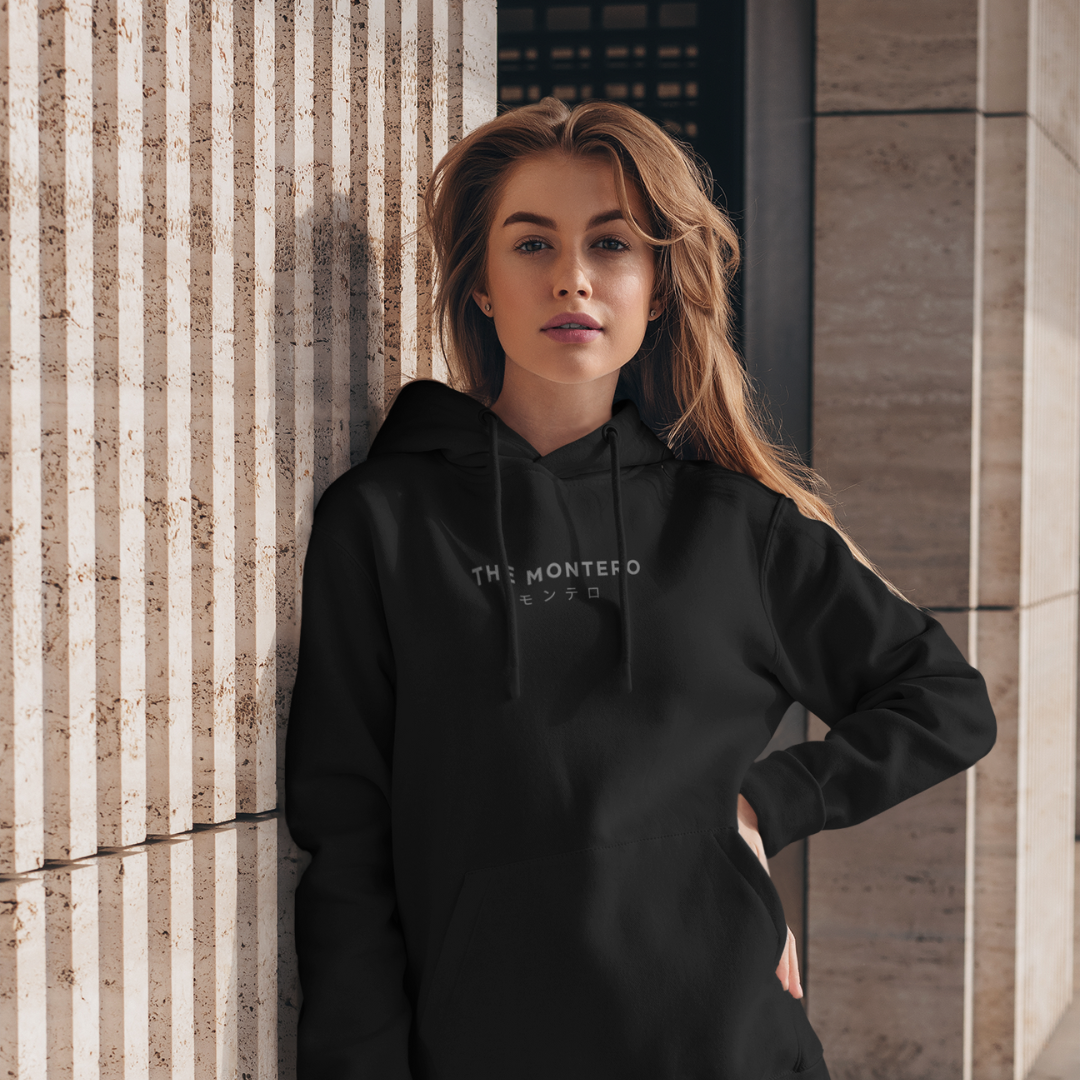 Black Hoodie – Japanese Logo | THE MONTERO - UNISEX - THE MONTERO