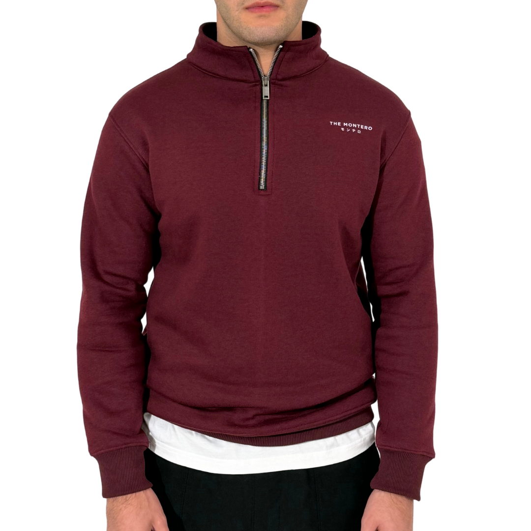 Wine Color Unisex Quarter Zipper – THE MONTERO - THE MONTERO