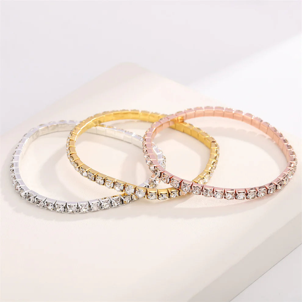 Elastic Silver Tennis Bracelet