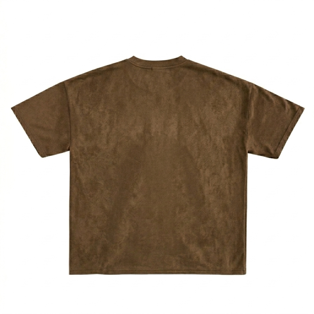 Suede Brown Boxy Fit T-Shirt