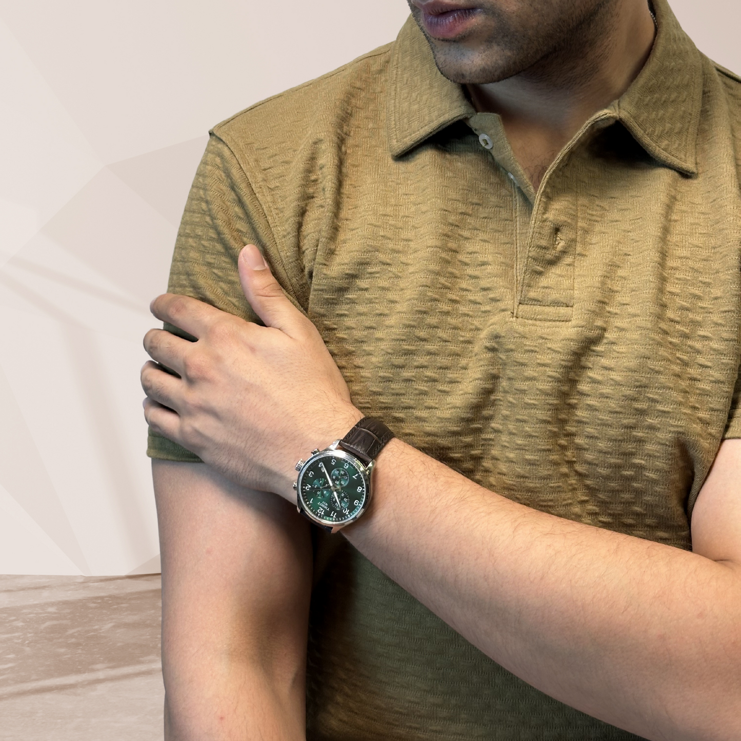 MEN'S MUSTARD KNITTED POLO