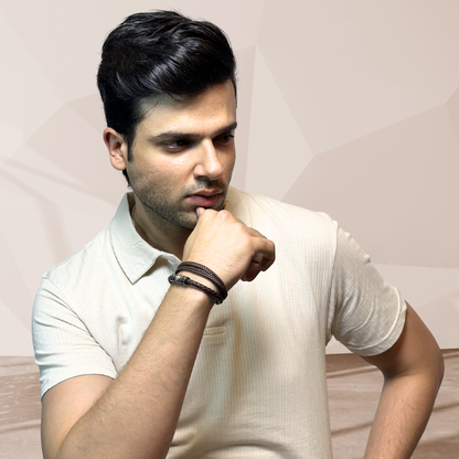 MEN'S BEIGE KNITTED POLO