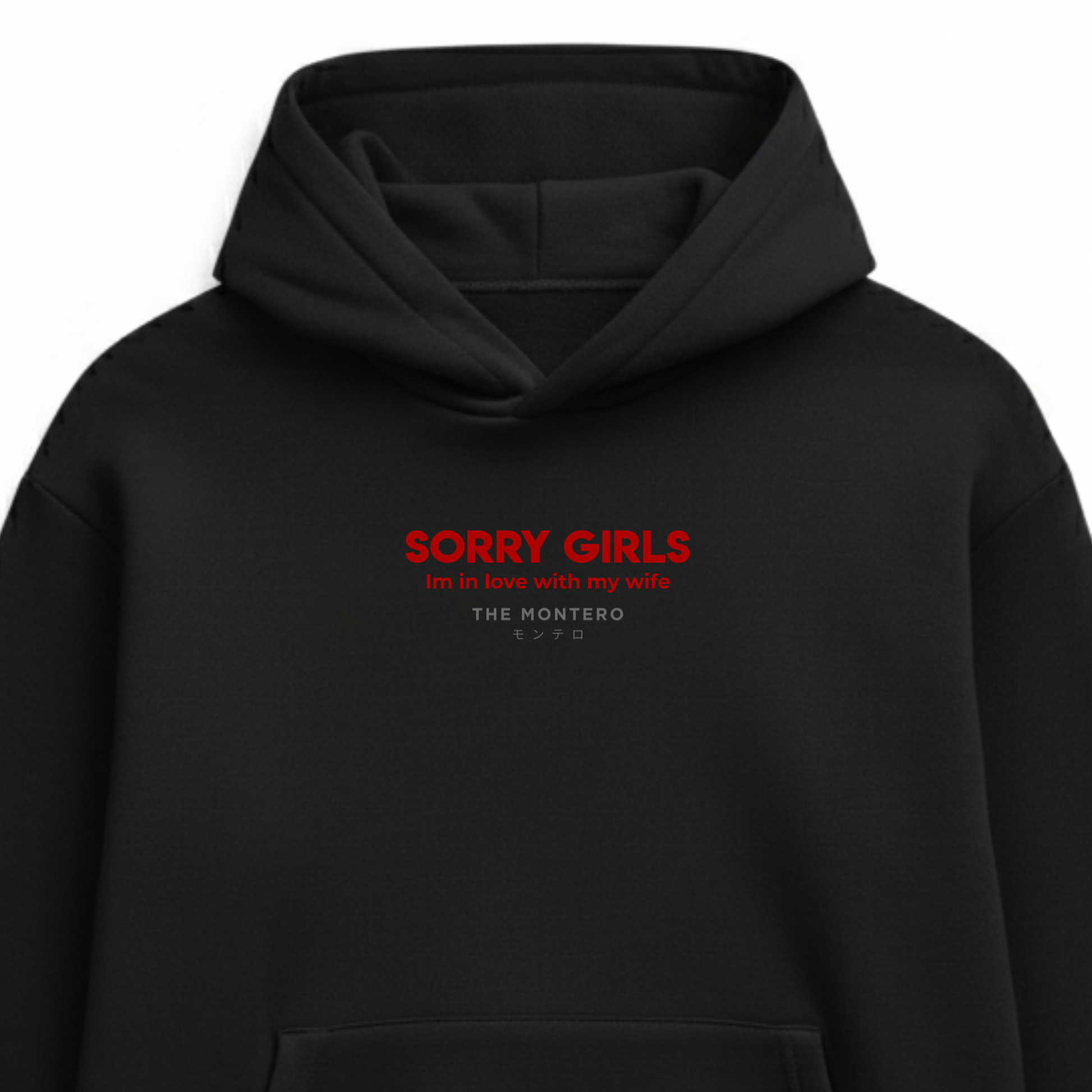 SORRY GIRLS BLACK UNISEX HOODIE - TOXIC COLLECTION - THE MONTERO