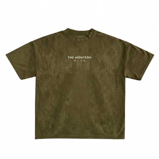 Suede Olive Boxy Fit T-Shirt