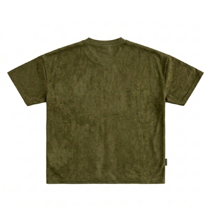 Suede Olive Boxy Fit T-Shirt