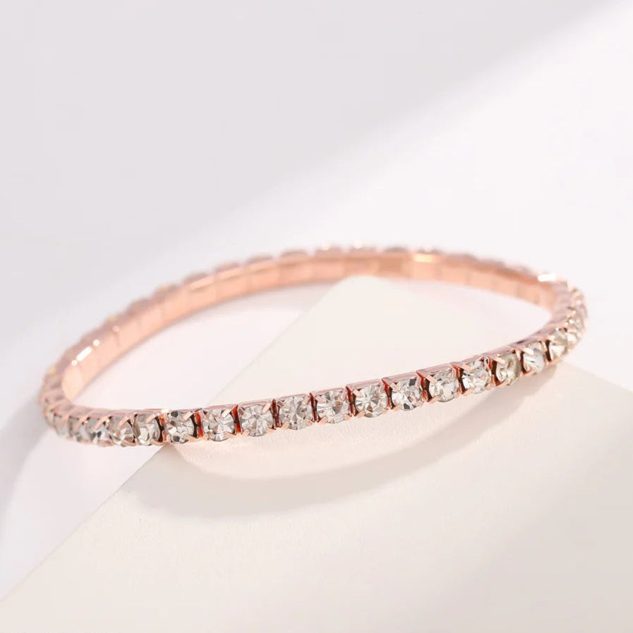 Elastic Rose Gold Tennis Bracelet