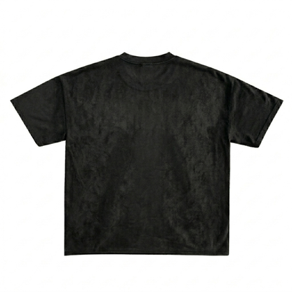 Suede Black Boxy Fit T-Shirt