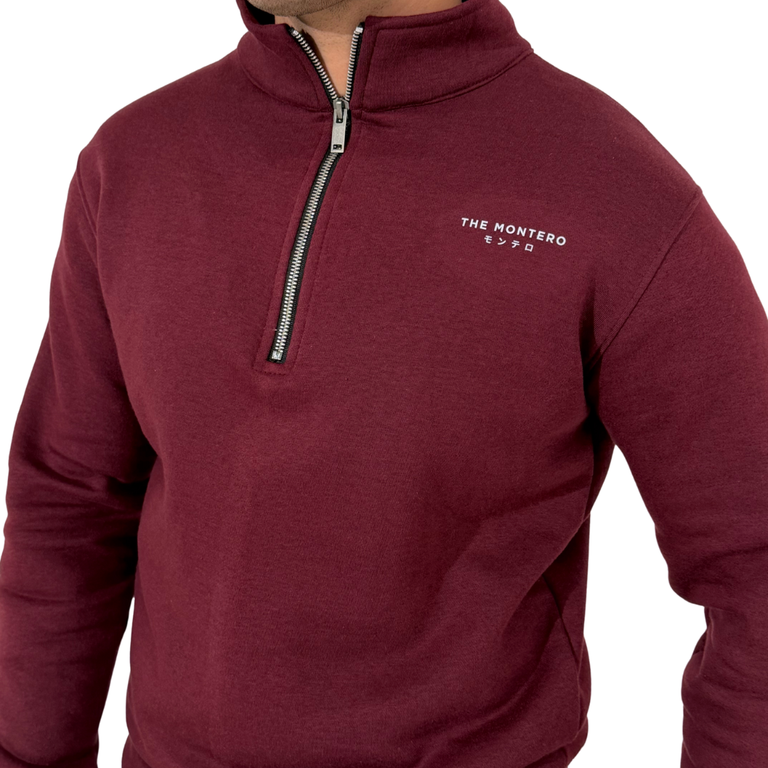 Wine Color Unisex Quarter Zipper – THE MONTERO - THE MONTERO