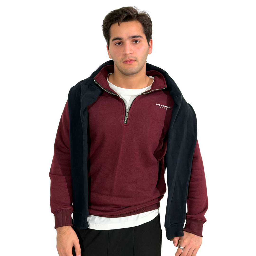 Wine Color Unisex Quarter Zipper – THE MONTERO - THE MONTERO