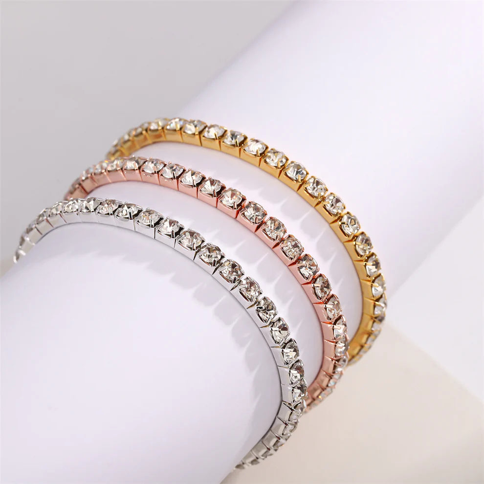 Elastic Silver Tennis Bracelet