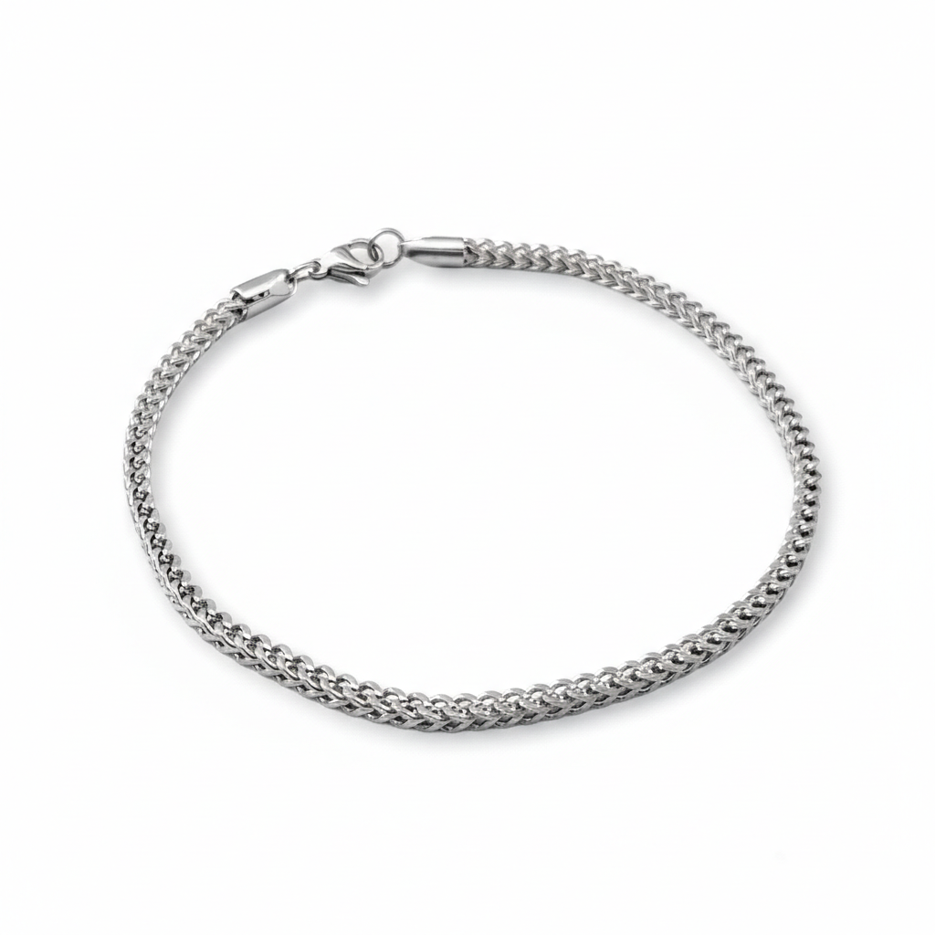 Classic Silver Steel Men’s Bracelet 3mm - THE MONTERO