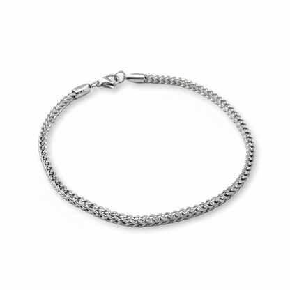 Classic Silver Steel Men’s Bracelet 3mm - THE MONTERO